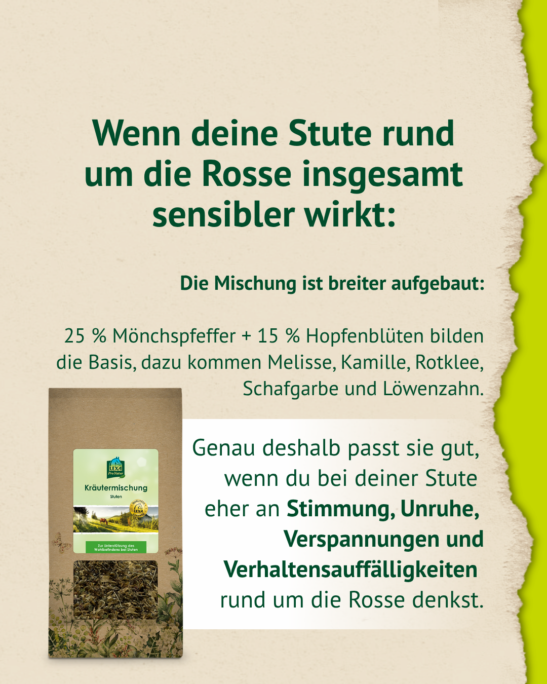 Kräutermischung für Stuten zur Unterstützung während der Rosse