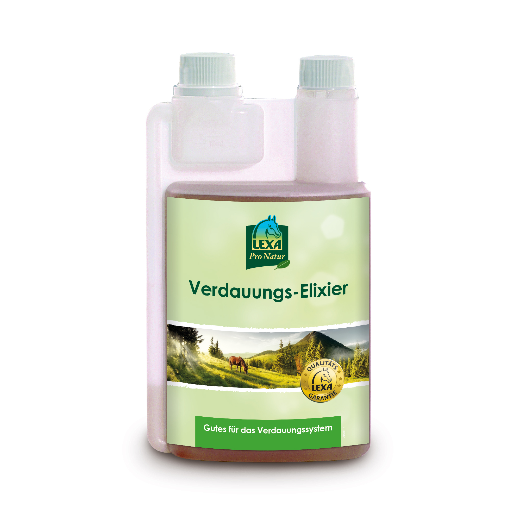 LEXA Verdauungs-Elixier LEXA Verdauungs-Elixier in einer transparenten Flasche, designed zur Unterstützung des Verdauungssystems.
