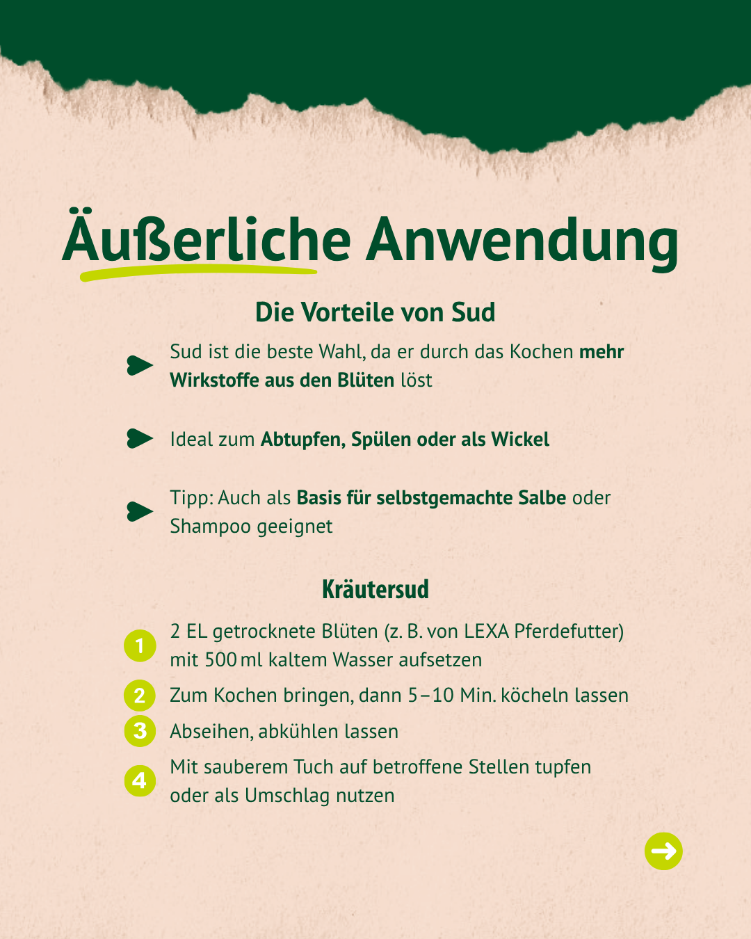 Beschreibung der Anwendung der Ringelblume