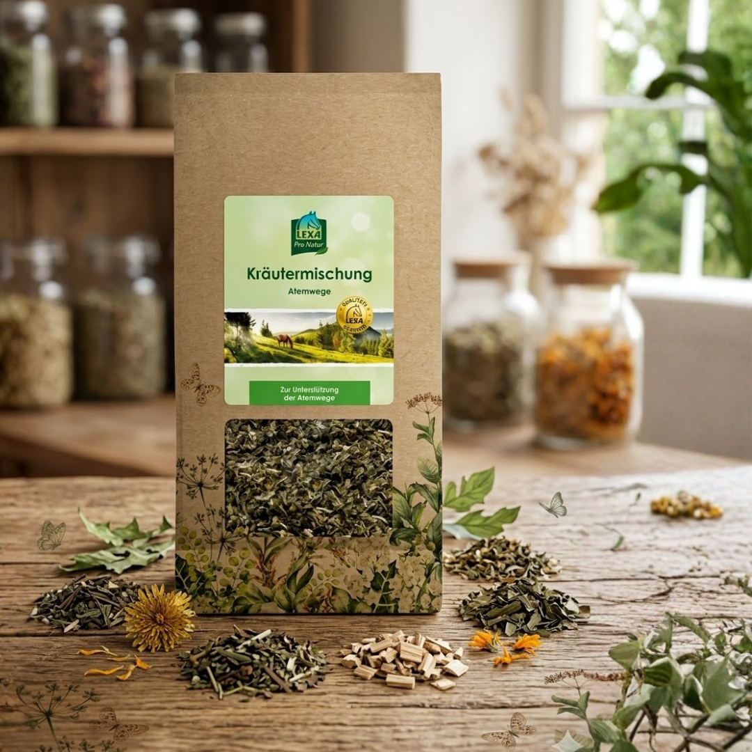 Produktbild Kräutermischung für Pferde mit natürlichen Kräutern für gesunde Atemwege