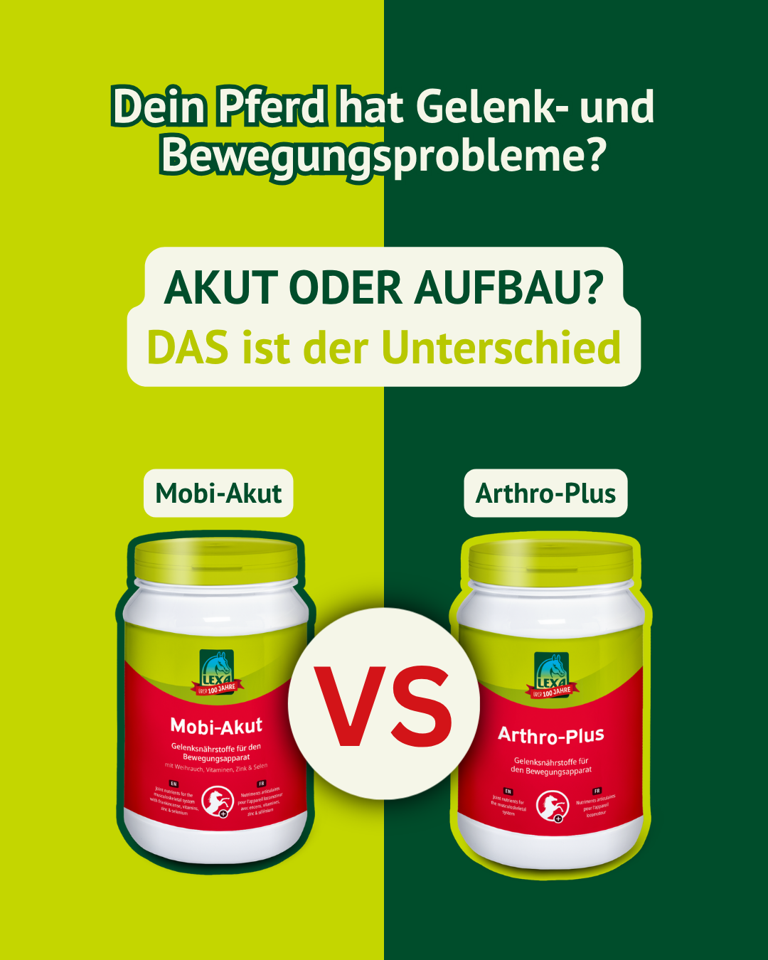 LEXA Produktvergleich Mobi-Akut und Arthro-Plus bei Gelenk- und Bewegungsproblemen