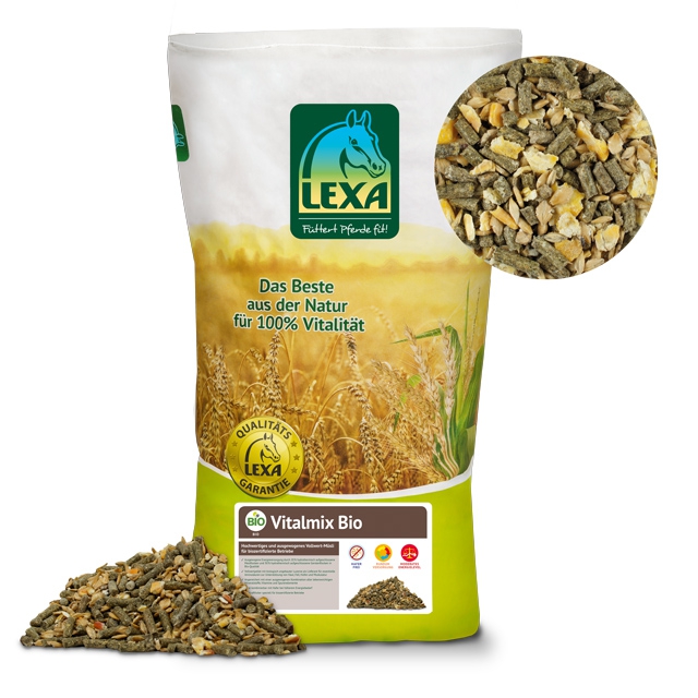 LEXA Vitalmix Bio Pferdefutter LEXA Vitalmix Bio Futter für Pferde, enthält natürliche Zutaten zur Förderung der Vitalität.